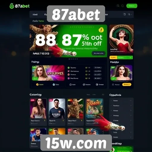 Interface do usuário no site 87abet